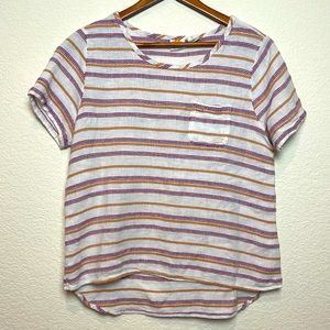 C&C california striped pocket tee large